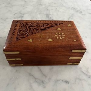 Vintage handmade wooden jewelry box
